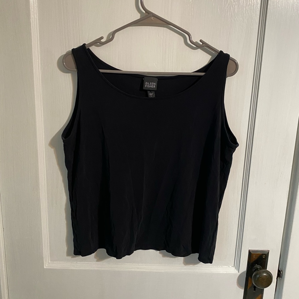 Eileen Fisher black silk tank